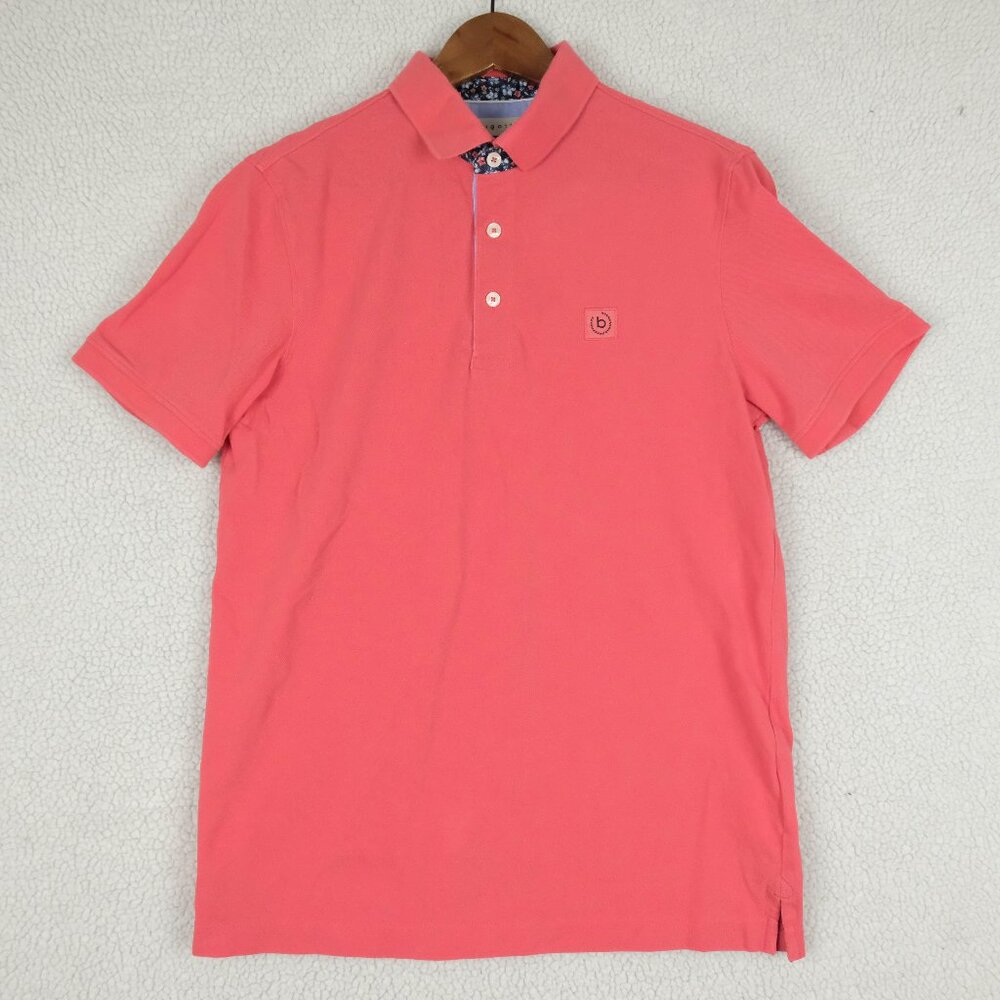 Bugatti Polo Mens Small Pink Ringer Short Sleeve Preppy Golf Summer Casual